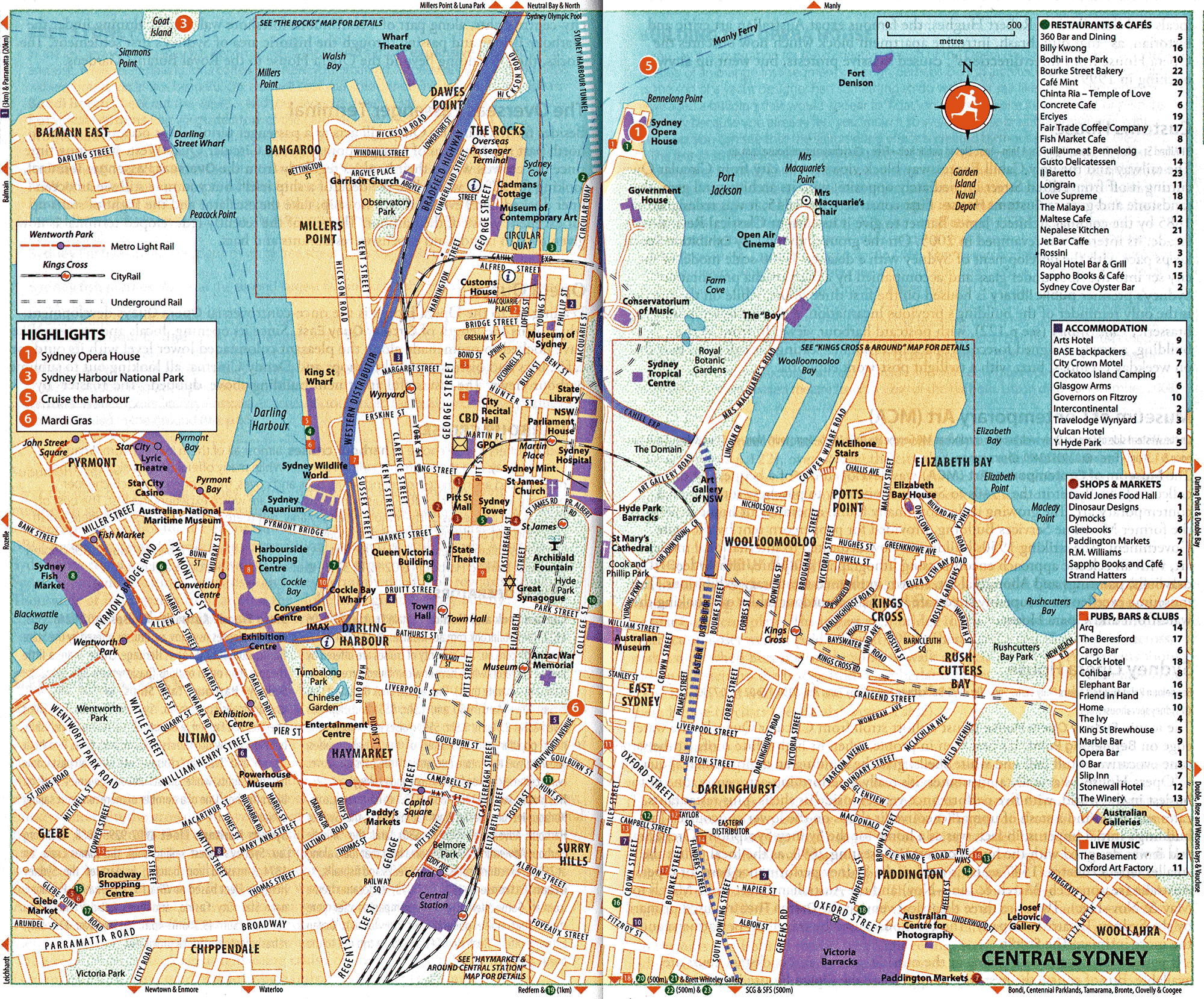 Sydney Tourist Map of City
