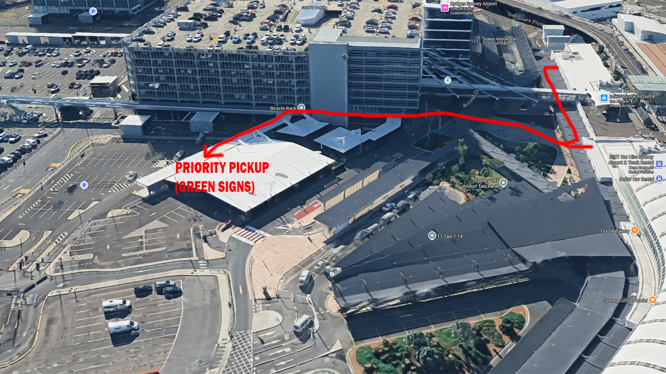 Sydney Airport International Pickup Map
