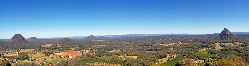 Glass House Mountains panorama