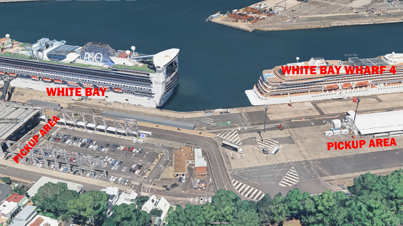 Sydney White Bay Cruise Terminal Pickup Map