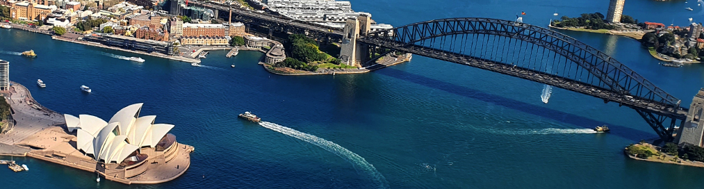 panorama of Sydney from helicopter