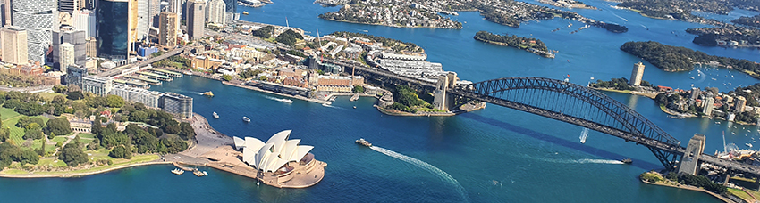 Australia panorama — Sydney Opera House, harbour and skyline